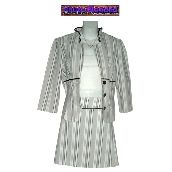 y2k Speechless Suit Striped Clueless Style Academia Office Work Blazer Skirt 13 - Picture 2 of 14